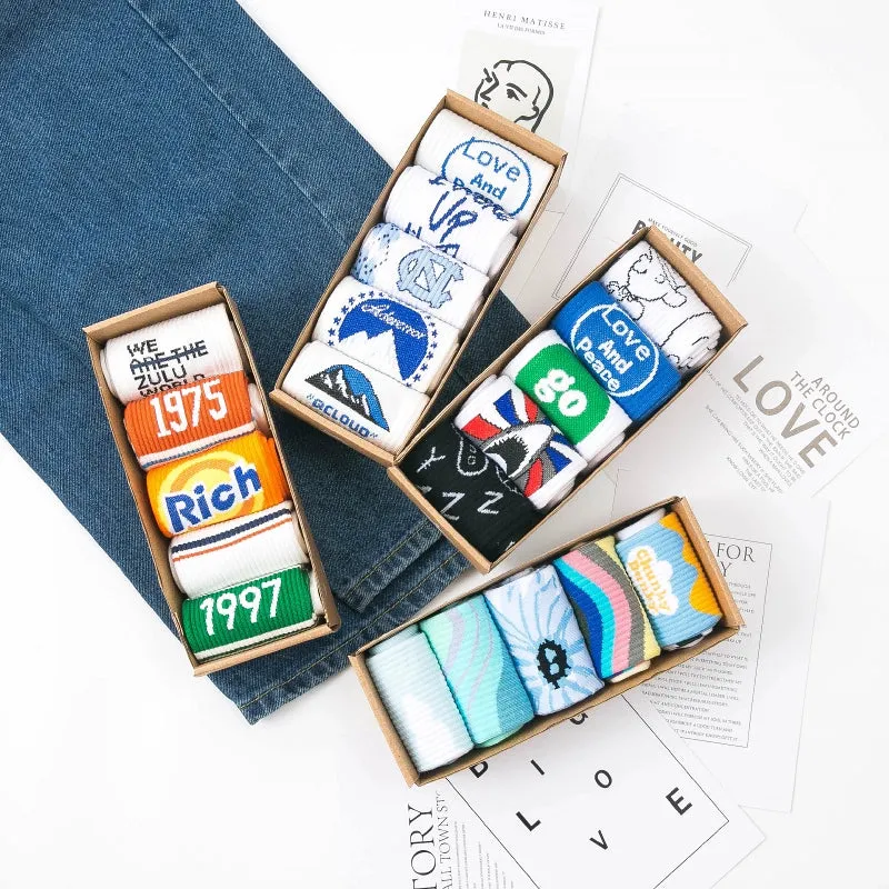 Trendy Mid-Barrel Cotton Socks