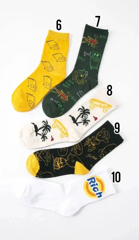 Trendy Mid-Barrel Cotton Socks