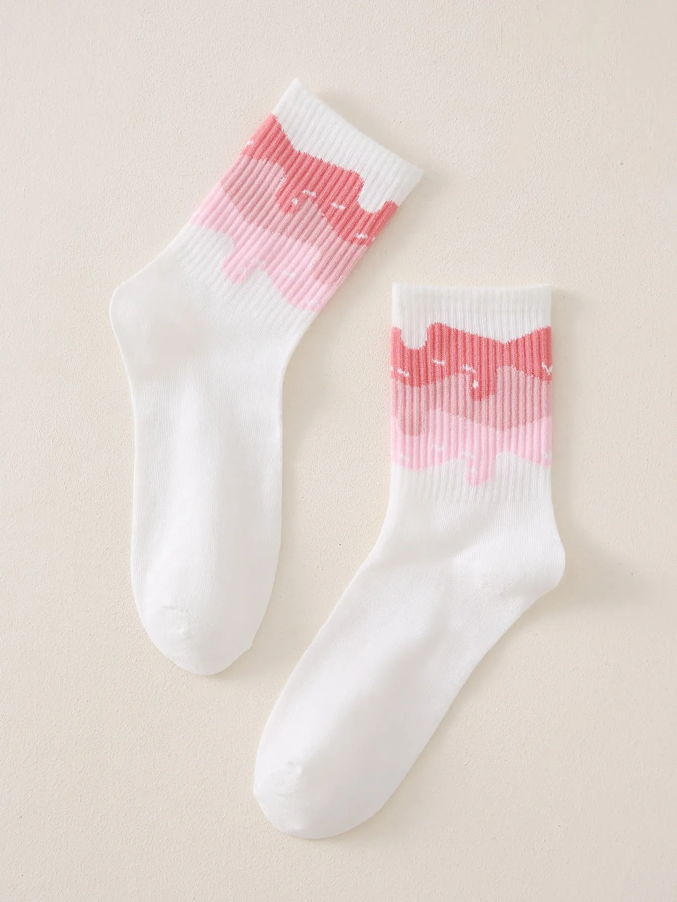 Tri-Tone Decor Crew Socks Funny Socks for Women Novelty Socks Funky Socks Gift