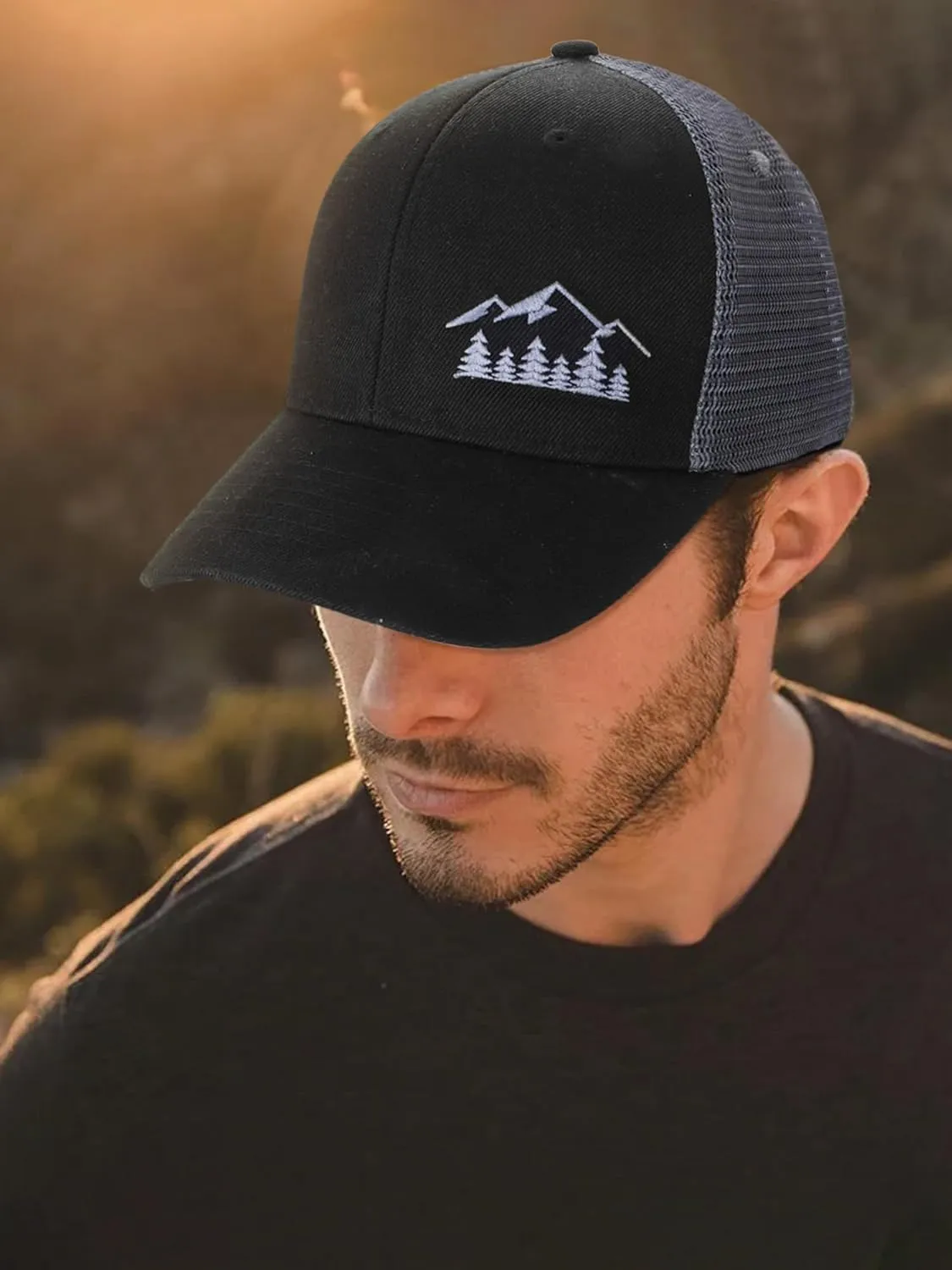 Trucker Hats for Men - Baseball Cap Adjustable Snapback Breathable Classics Mesh Back Cap Multicolor XL