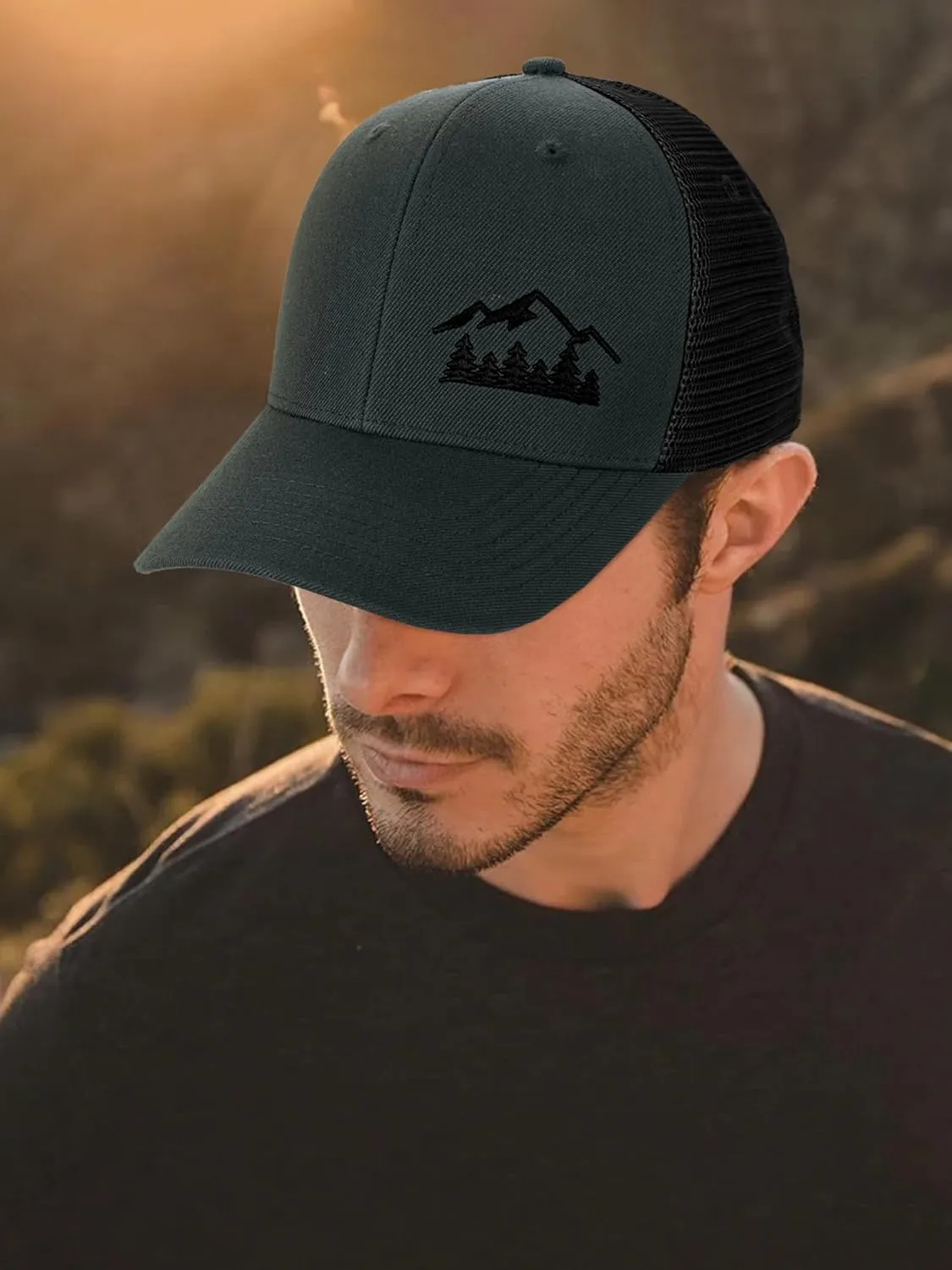 Trucker Hats for Men - Baseball Cap Adjustable Snapback Breathable Classics Mesh Back Cap Multicolor XL