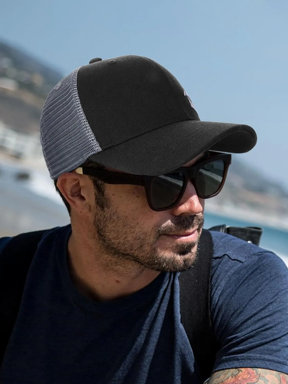 Trucker Hats for Men - Baseball Cap Adjustable Snapback Breathable Classics Mesh Back Cap Multicolor XL