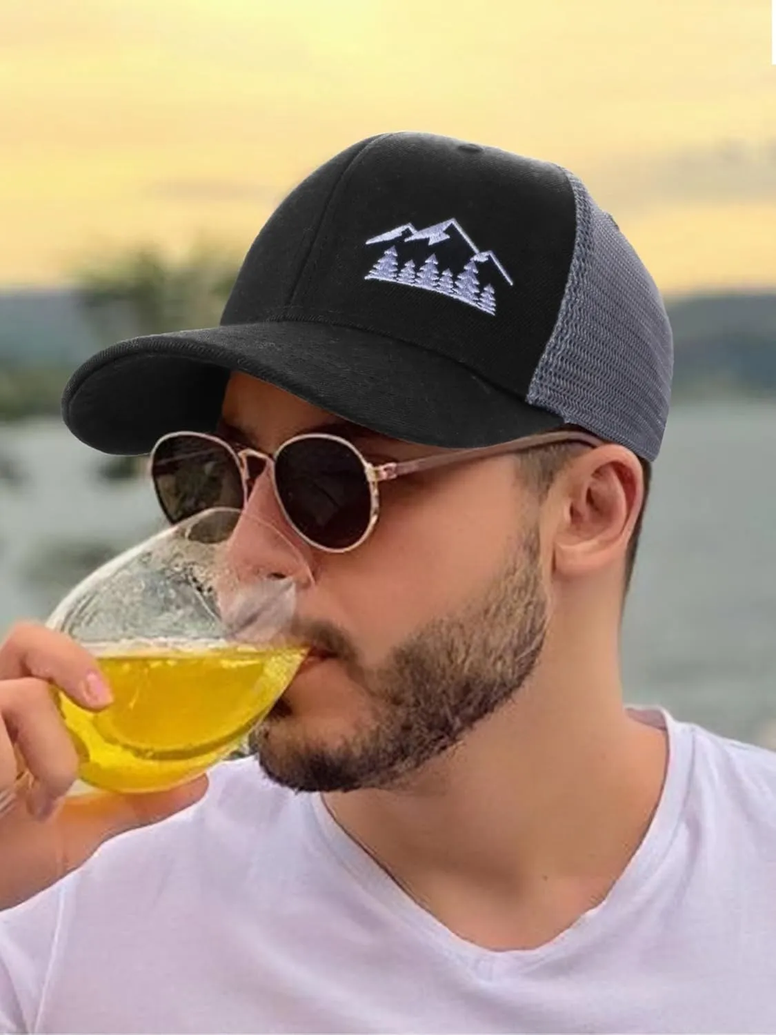Trucker Hats for Men - Baseball Cap Adjustable Snapback Breathable Classics Mesh Back Cap Multicolor XL