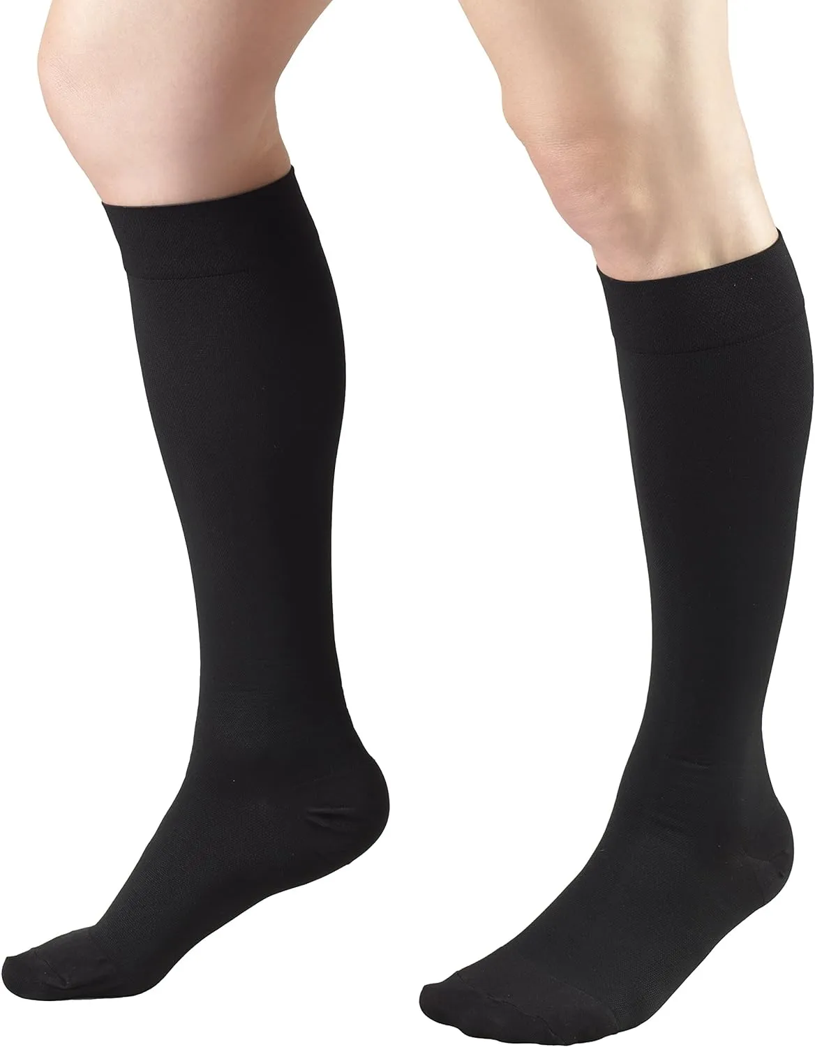Truform 15-20 mmHg Compression Stockings for Men and Women, Knee High Length, Closed Toe