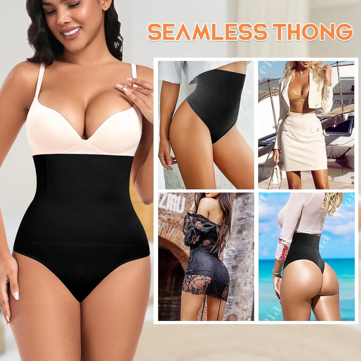 Tummy Control Thong Shapewear for Women High Waist Shaping Underwear Seamless Body Shaper Panties Girdle