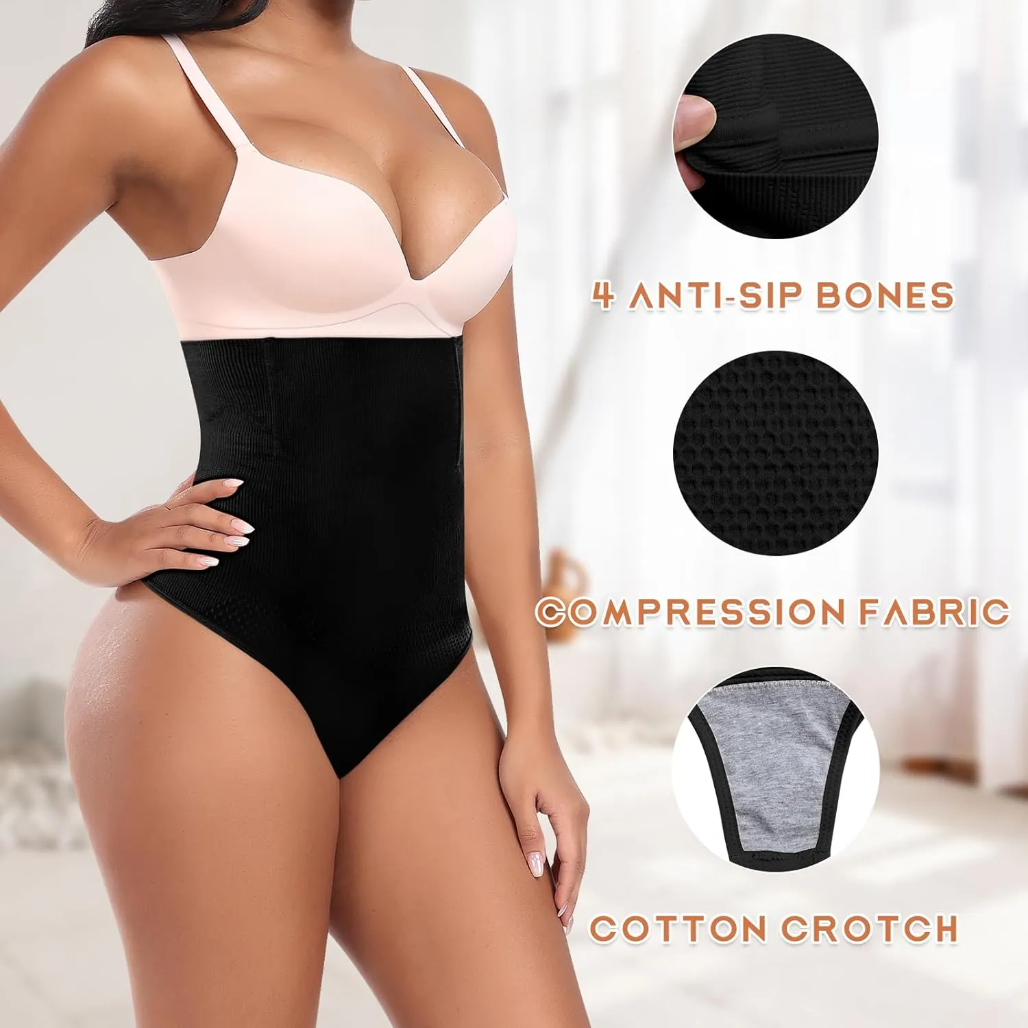 Tummy Control Thong Shapewear for Women High Waist Shaping Underwear Seamless Body Shaper Panties Girdle