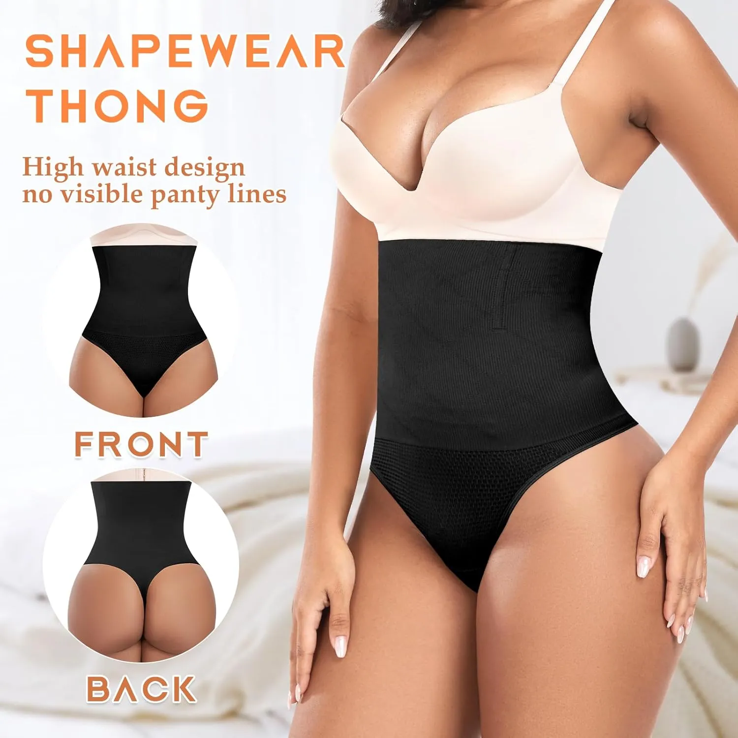 Tummy Control Thong Shapewear for Women High Waist Shaping Underwear Seamless Body Shaper Panties Girdle