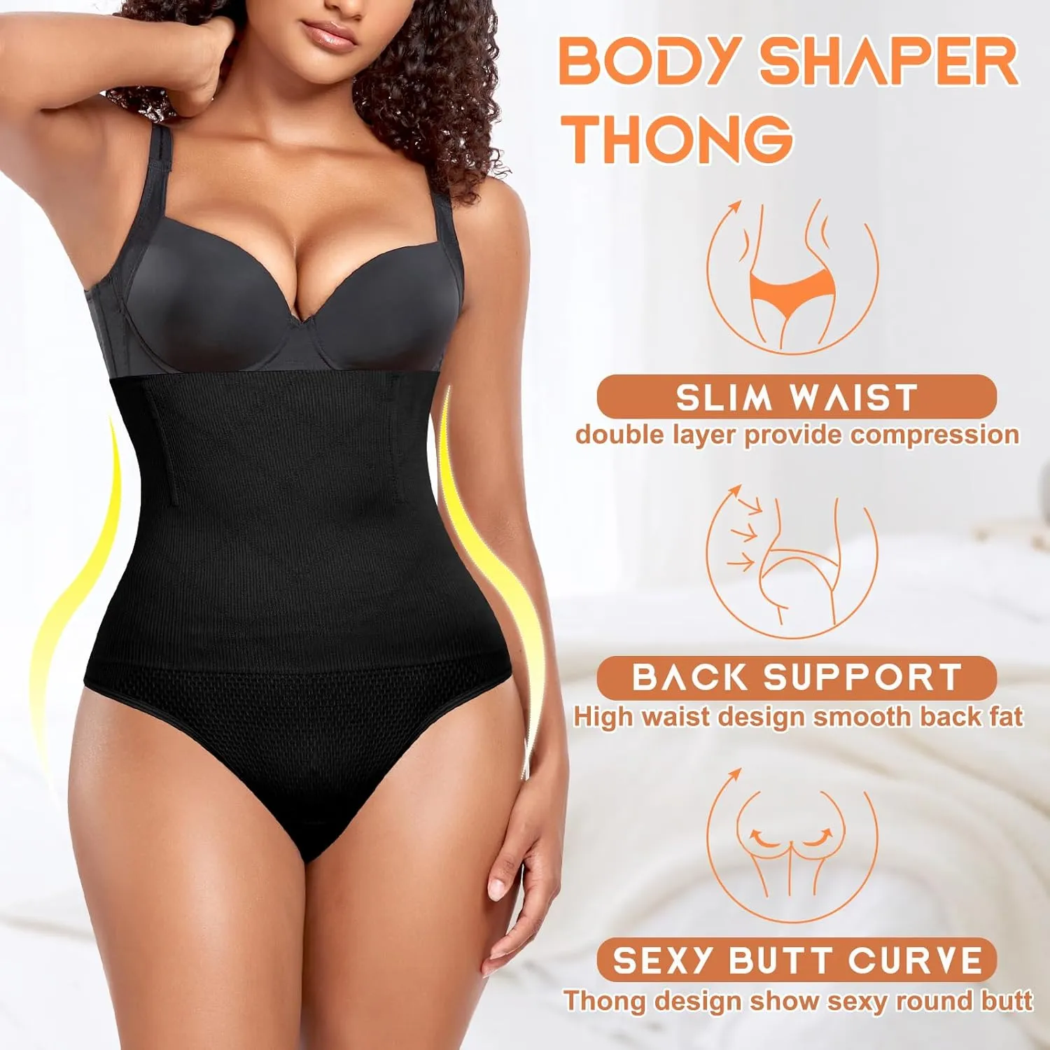 Tummy Control Thong Shapewear for Women High Waist Shaping Underwear Seamless Body Shaper Panties Girdle