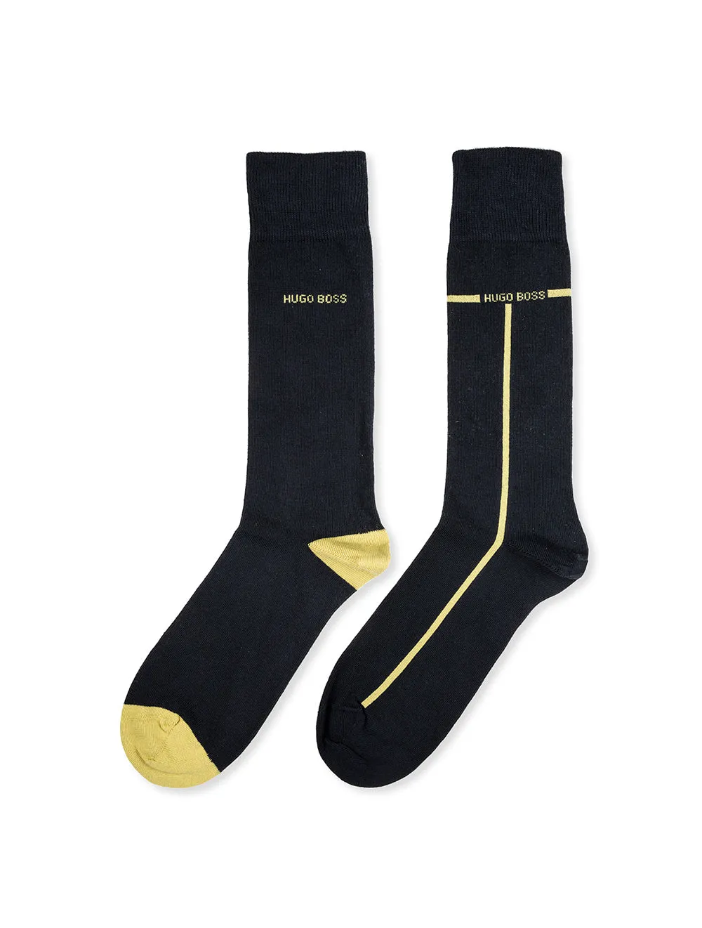 Two-Pack Of Cotton-Blend Socks With Contrast Accents Navy