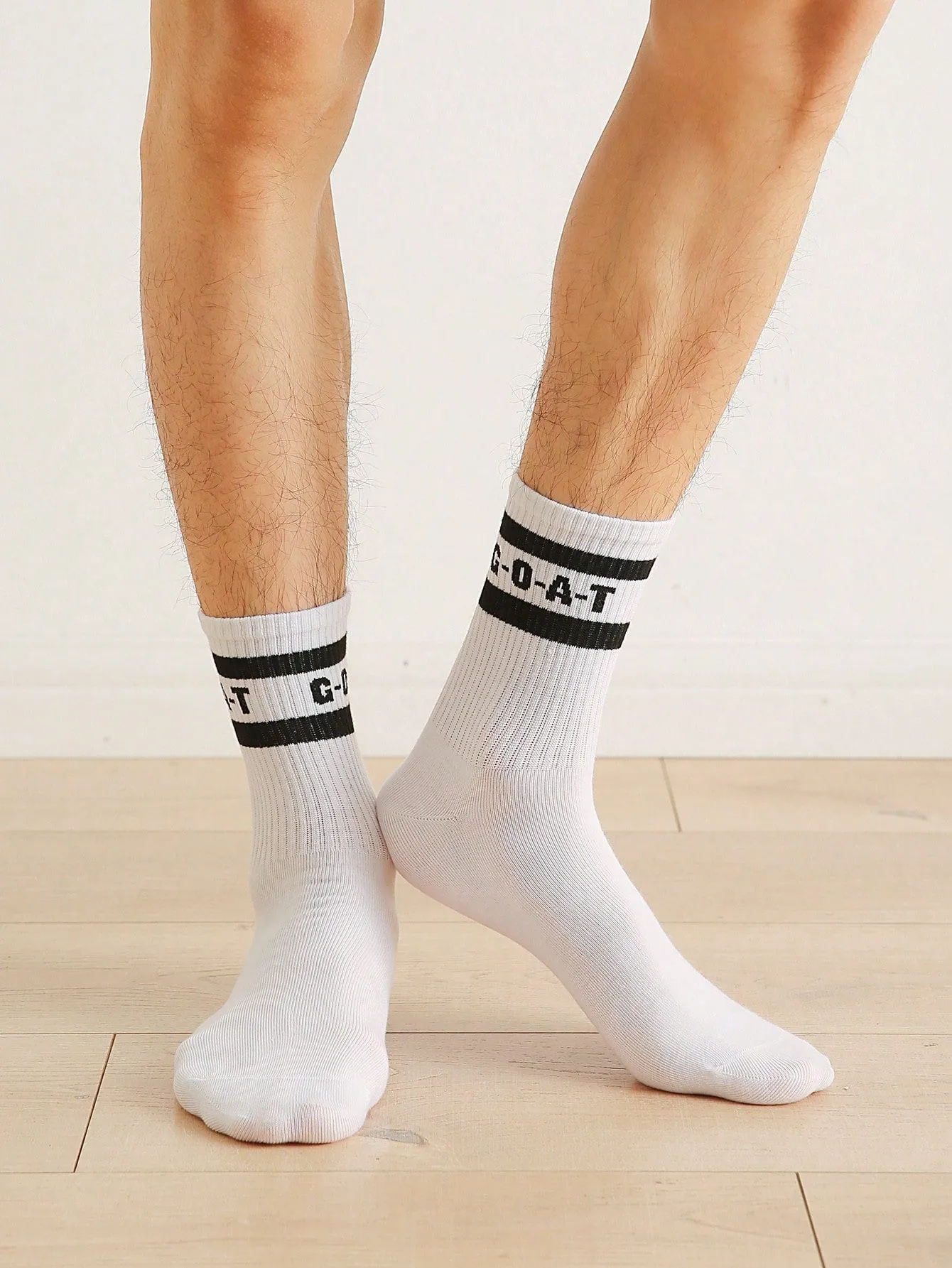 Typography Goat Crew Socks Silly Socks for Men Funky Socks Funny Socks Novelty