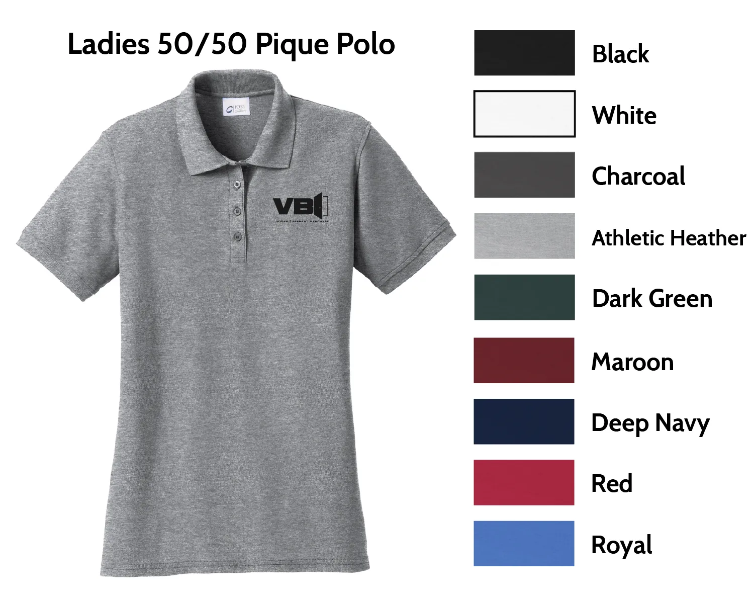 VBI Doors - Ladies 50/50 Pique Polo