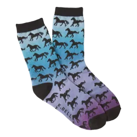 Women's Horse Sunset Crew Socks ^