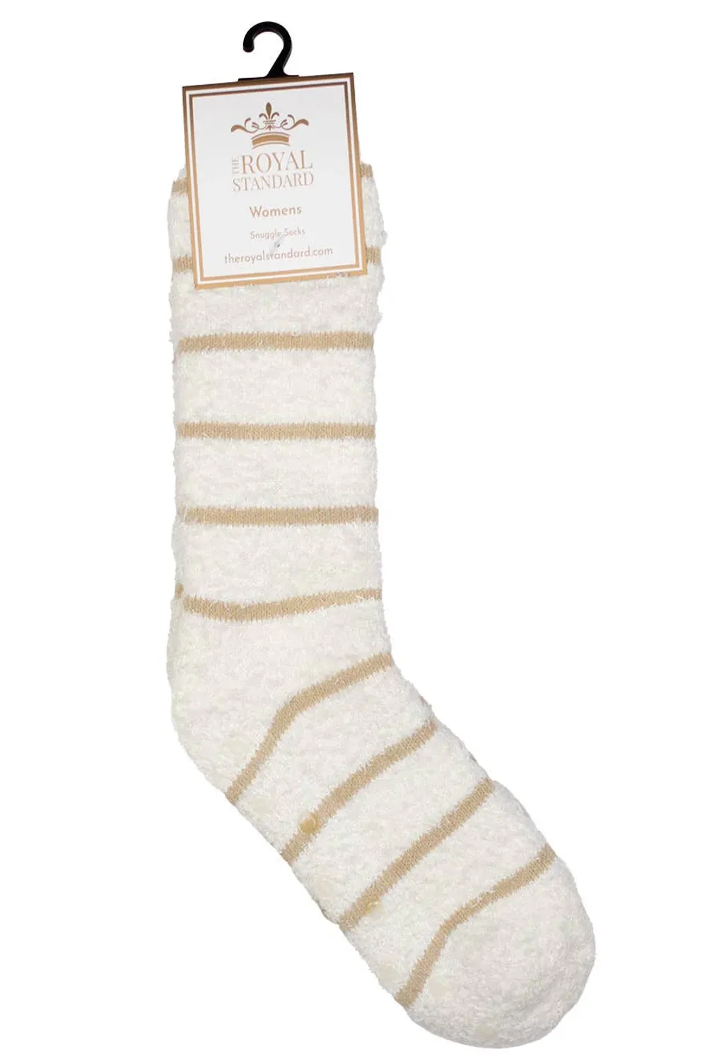 Women's Stripe Snuggle Socks-Off White/Cream