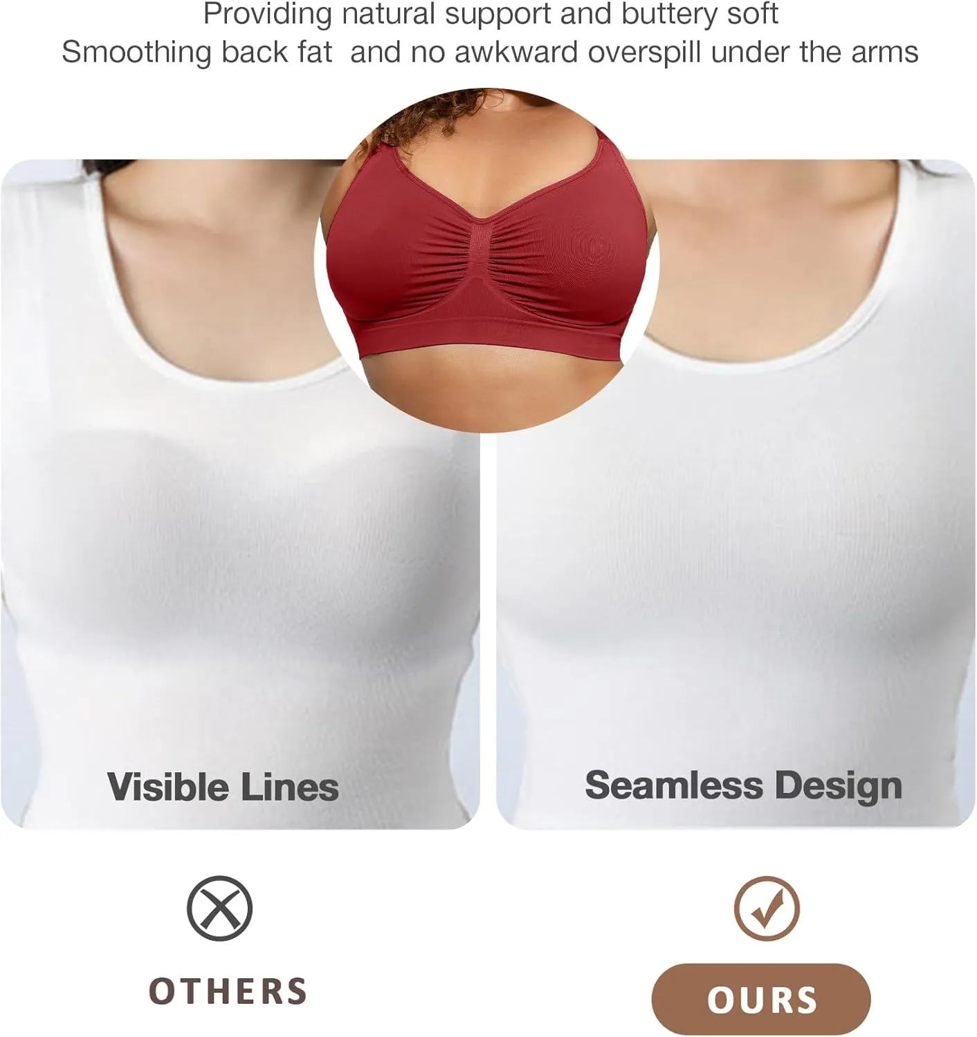 Women's Wireless Seamless Bras No Underwire Stretch Adjustable Bralettes Comfortable Soft Everyday Bra
