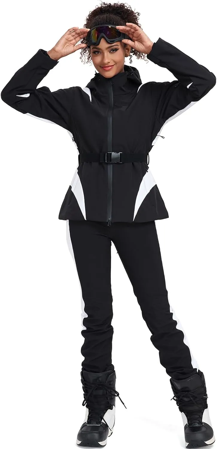 YEEFINE Ski Jackets for Women Waterproof Snowboard Jacket Winter Ski Outfits Outdoor Warm Snow Coats Windbreaker